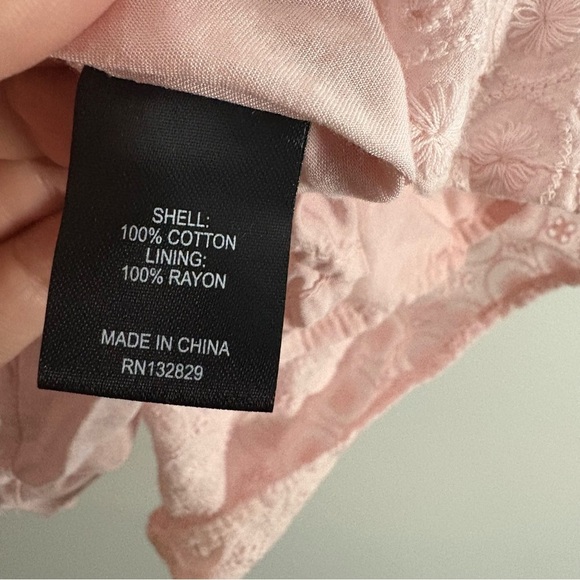 MAJORELLE Revolve Nelvin Mini Eyelet Ruffle Dress in Baby Pink Size Small - Picture 8 of 9